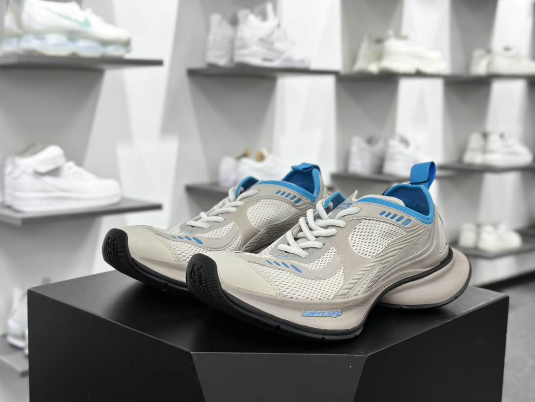 巴黎世家BALENCIAGA Circuit Sneakers 环道系列低帮复古慢跑鞋“网织浅灰天蓝”793945 WFLGY 2240