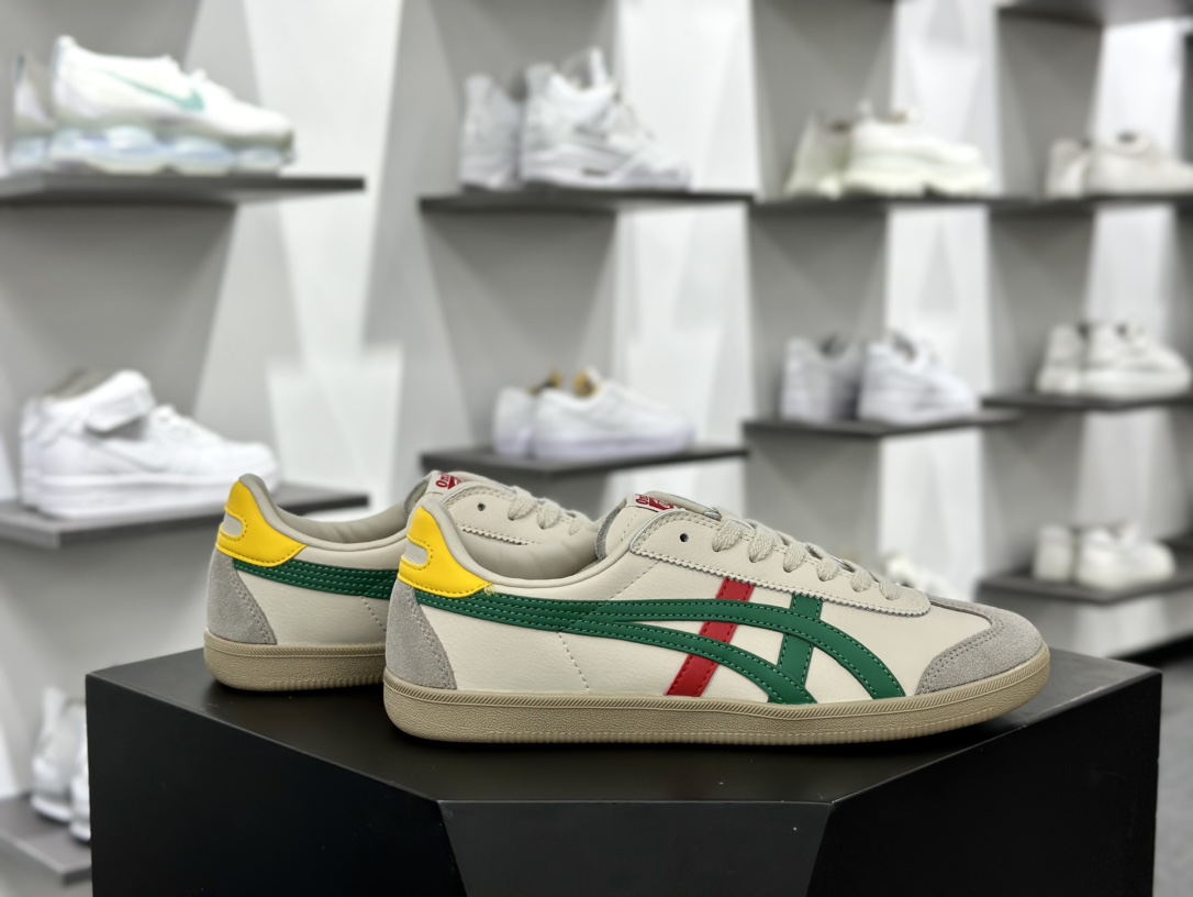 鬼塚虎/Onitsuka Tiger Tokuten 得分系列低帮复古板鞋““皮革乳白灰绿红黄”1183C095-200