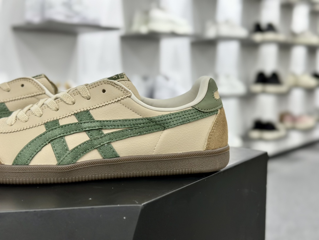 鬼塚虎/Onitsuka Tiger Tokuten 得分系列低帮复古德训风休闲运动板鞋“皮革奶茶黄咖啡棕绿”1183C086-250