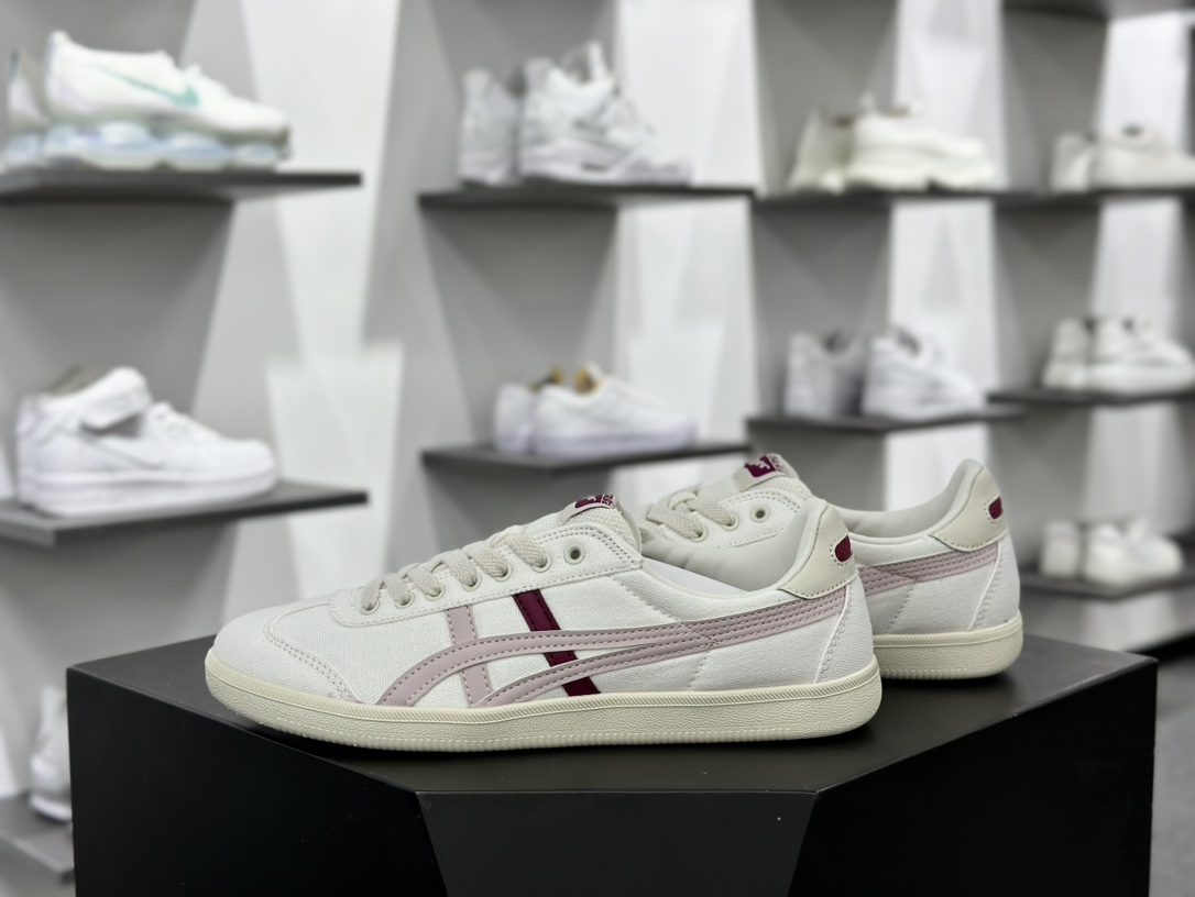 鬼塚虎/Onitsuka Tiger Tokuten 得分系列低帮复古板鞋“帆布白淡粉红”1183A862-110