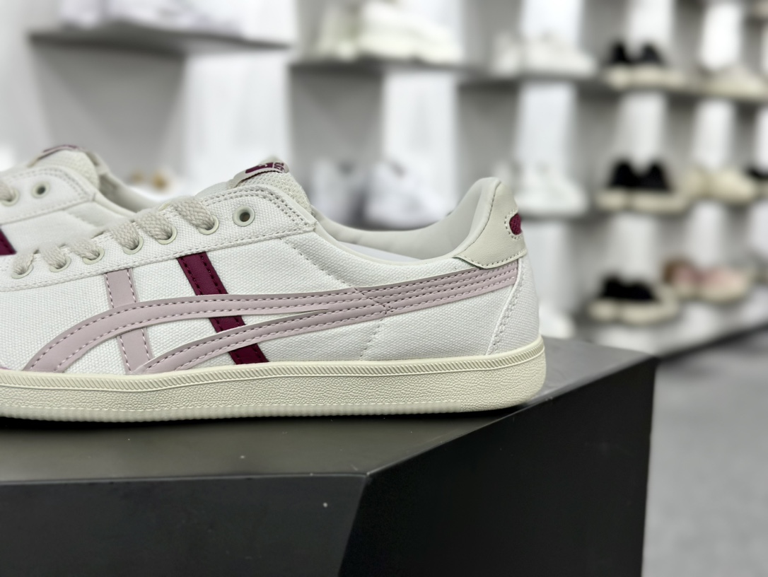 鬼塚虎/Onitsuka Tiger Tokuten 得分系列低帮复古板鞋“帆布白淡粉红”1183A862-110