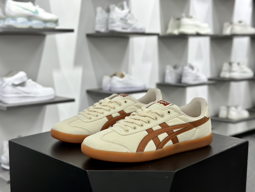 鬼塚虎/Onitsuka Tiger Tokuten 得分系列低帮复古板鞋“帆布米黄棕生胶底”1183A862-200