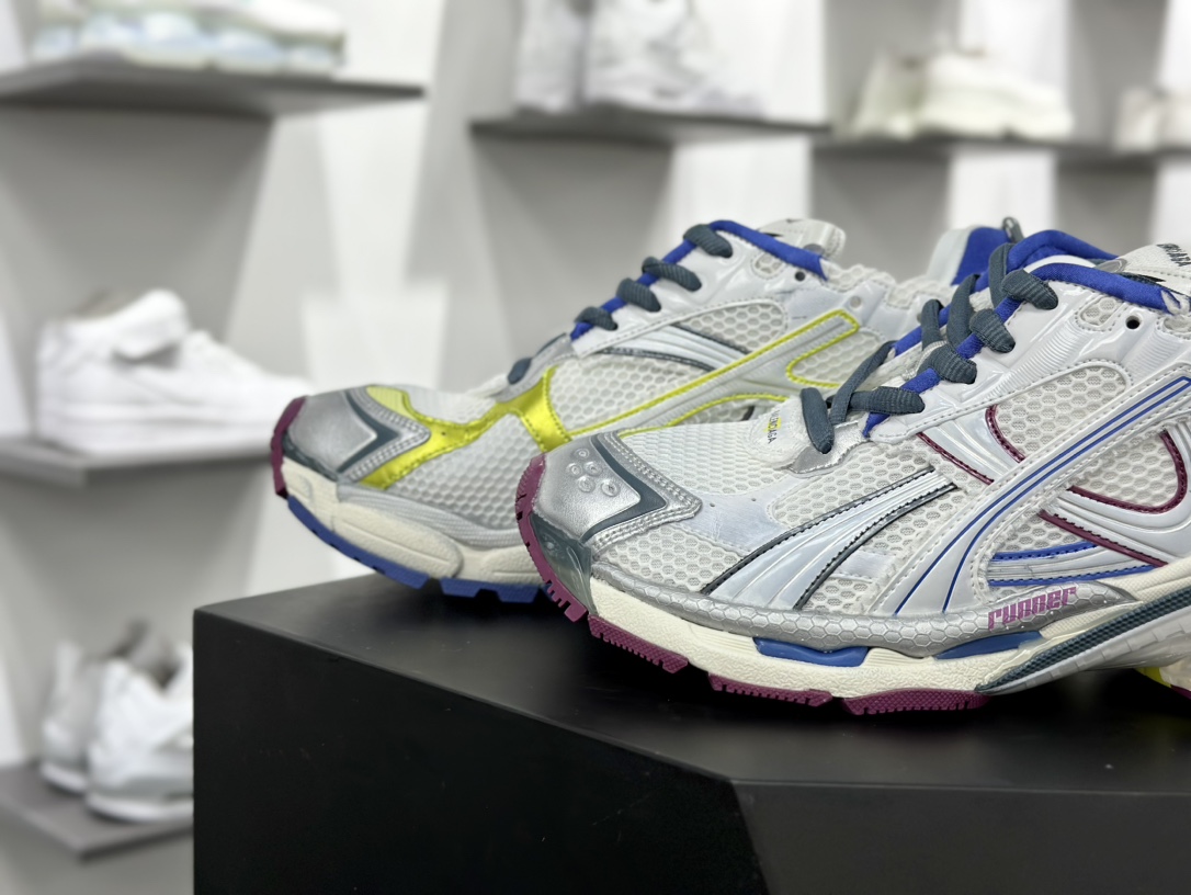 巴黎世家BALENCIAGA Runner Sneaker”White/Blue/Pink/Purple”2.0慢跑鞋 772774 W3RNY 0328