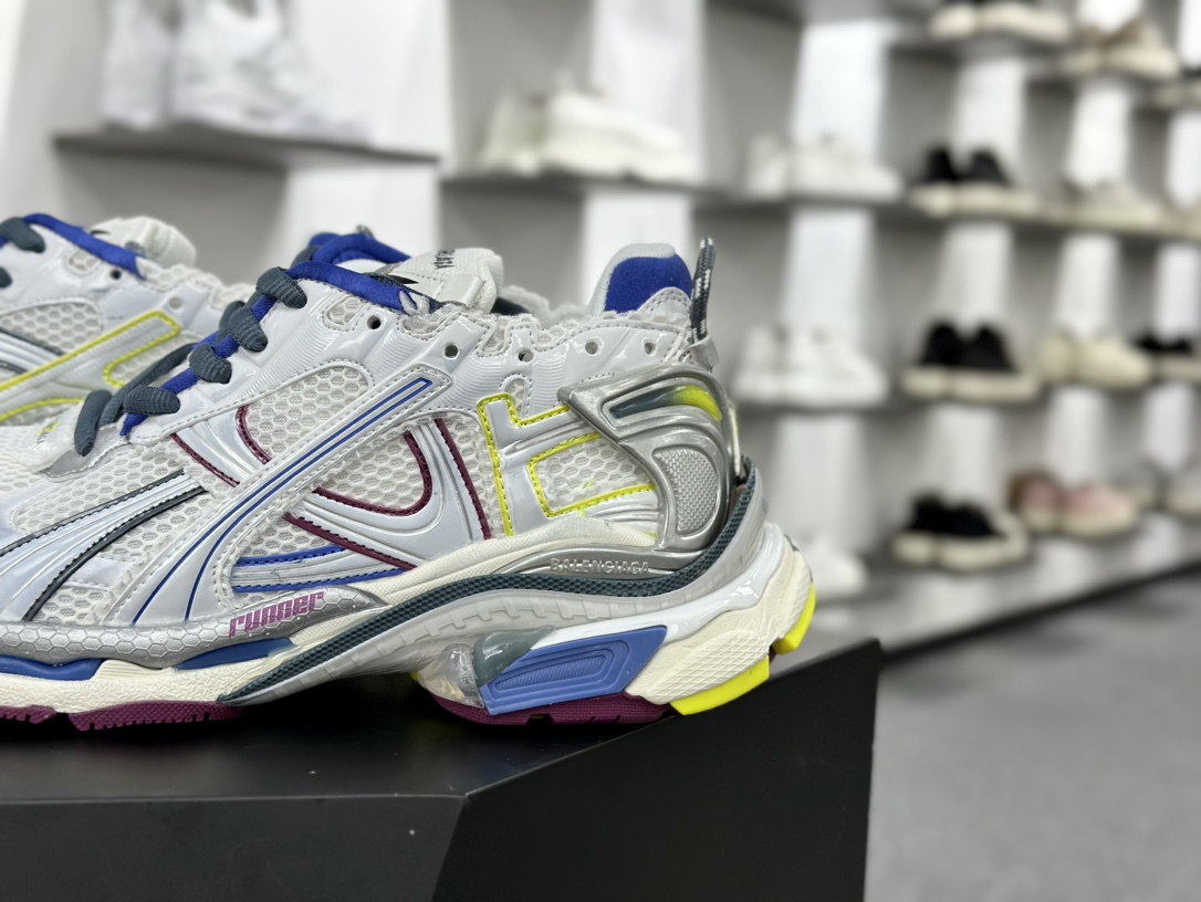 巴黎世家BALENCIAGA Runner Sneaker”White/Blue/Pink/Purple”2.0慢跑鞋 772774 W3RNY 0328