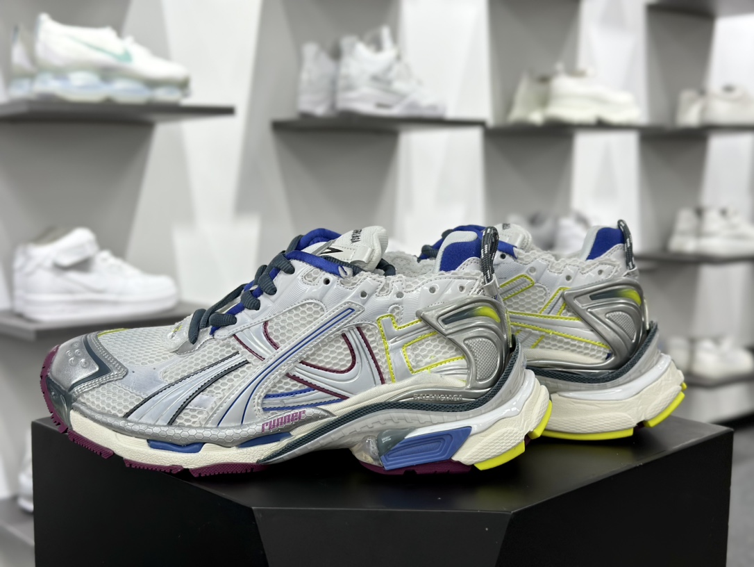 巴黎世家BALENCIAGA Runner Sneaker”White/Blue/Pink/Purple”2.0慢跑鞋 772774 W3RNY 0328