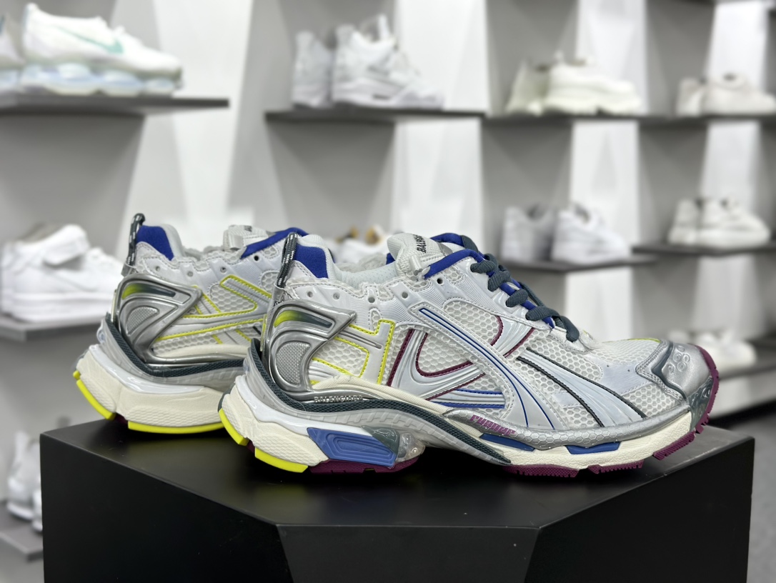 巴黎世家BALENCIAGA Runner Sneaker”White/Blue/Pink/Purple”2.0慢跑鞋 772774 W3RNY 0328