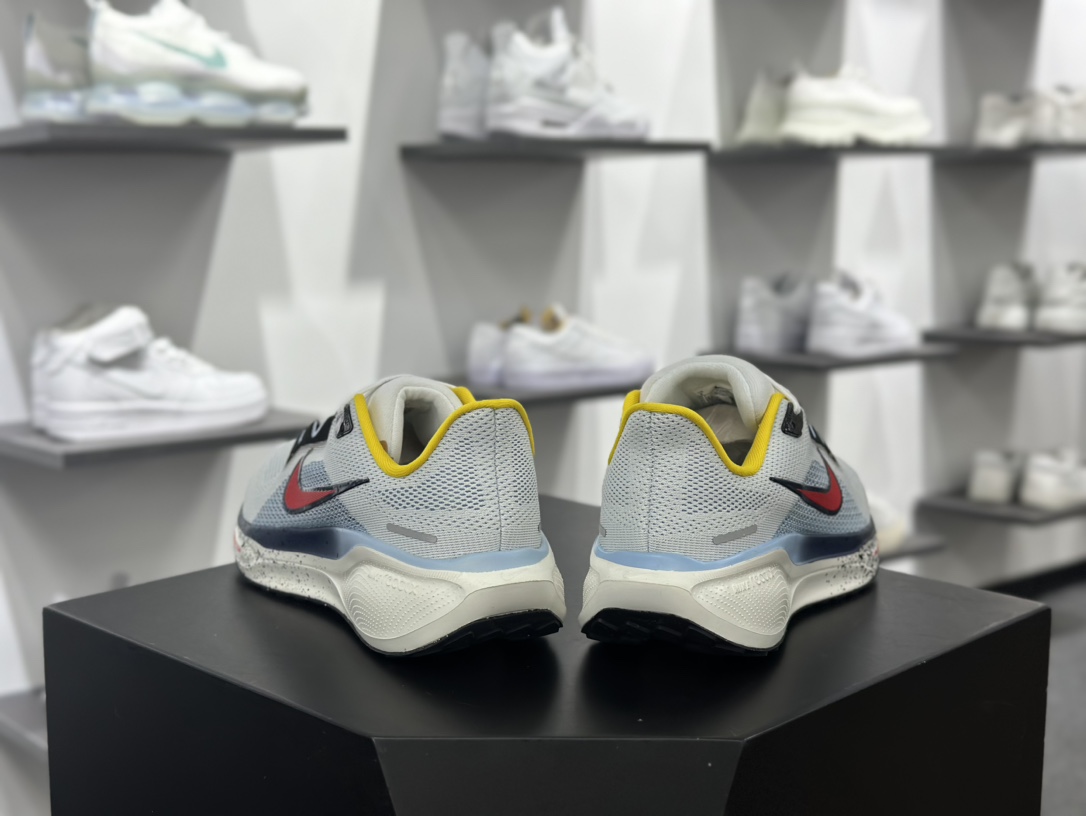 耐克Nike Air Zoom Pegasus 41 Premium”White/Psychic Blue”41代休闲运动慢跑鞋“网织黄红藏蓝泼墨”HJ9068-100