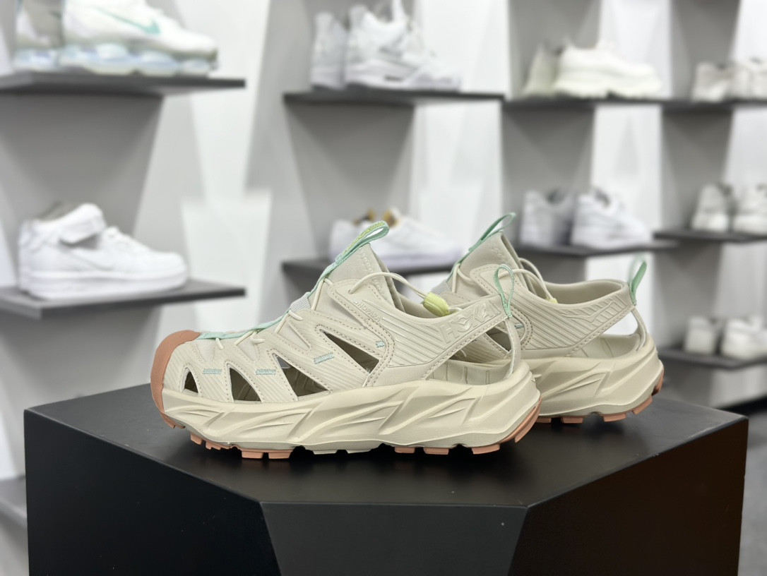 Hoka One One Hopara Sandals 霍帕拉系列水路休闲户外露营凉鞋“燕麦牛奶白浅绿生胶”1123112/OKT