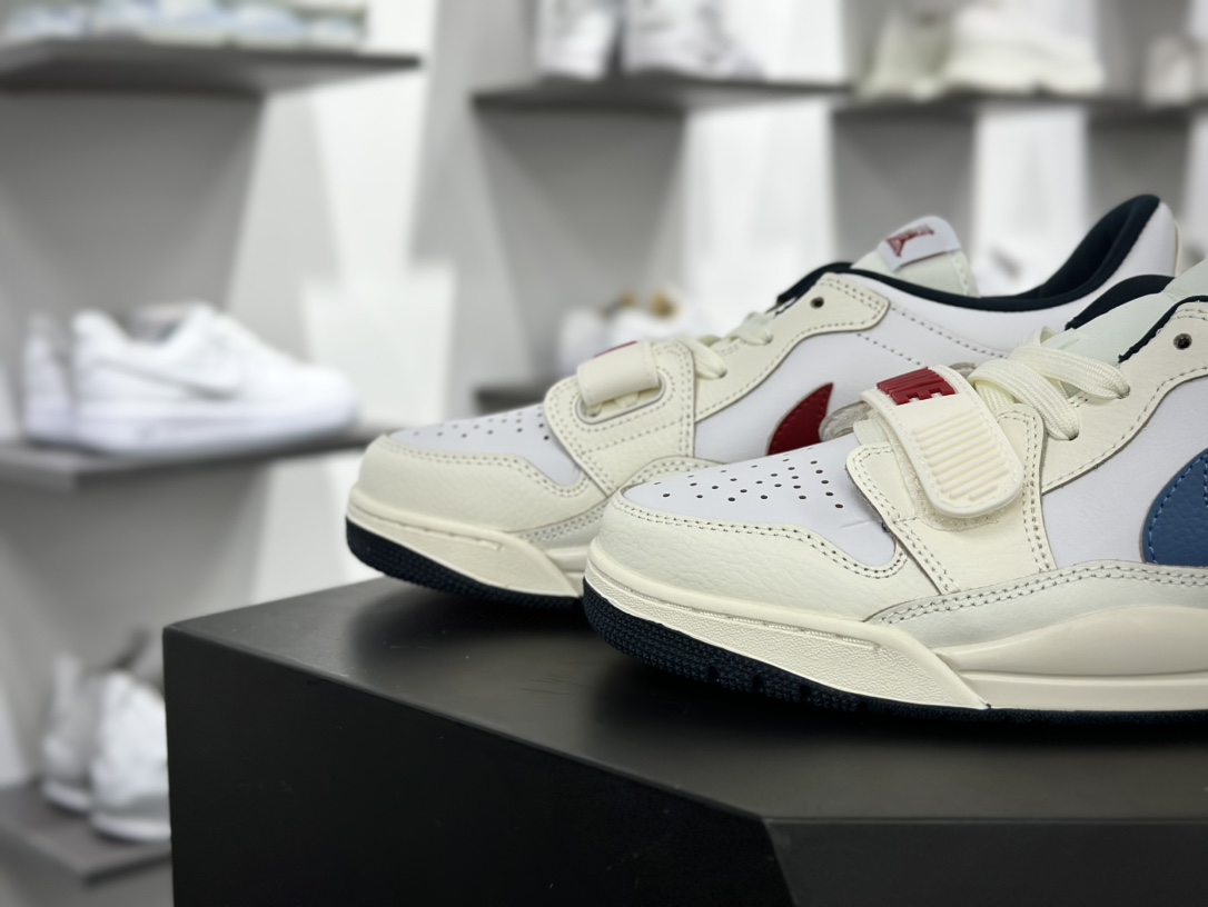 耐克Nike Air Jordan Legacy 312 Low”Jumpman Motion Logo”乔丹休闲运动篮球鞋“皮革米白运动红蓝”HM3709-141