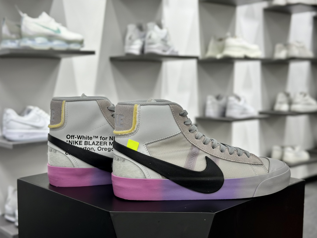 VIRGIL ABLOH设计师独立品牌Off-White x Nike Blazer Mid Spooky”Grim Reepers”开拓者经典中帮百搭硫化休闲运动板鞋 AA3832-002