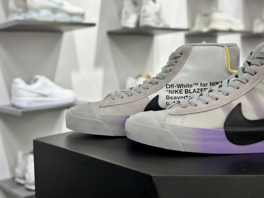 VIRGIL ABLOH设计师独立品牌Off-White x Nike Blazer Mid Spooky”Grim Reepers”开拓者经典中帮百搭硫化休闲运动板鞋 AA3832-002