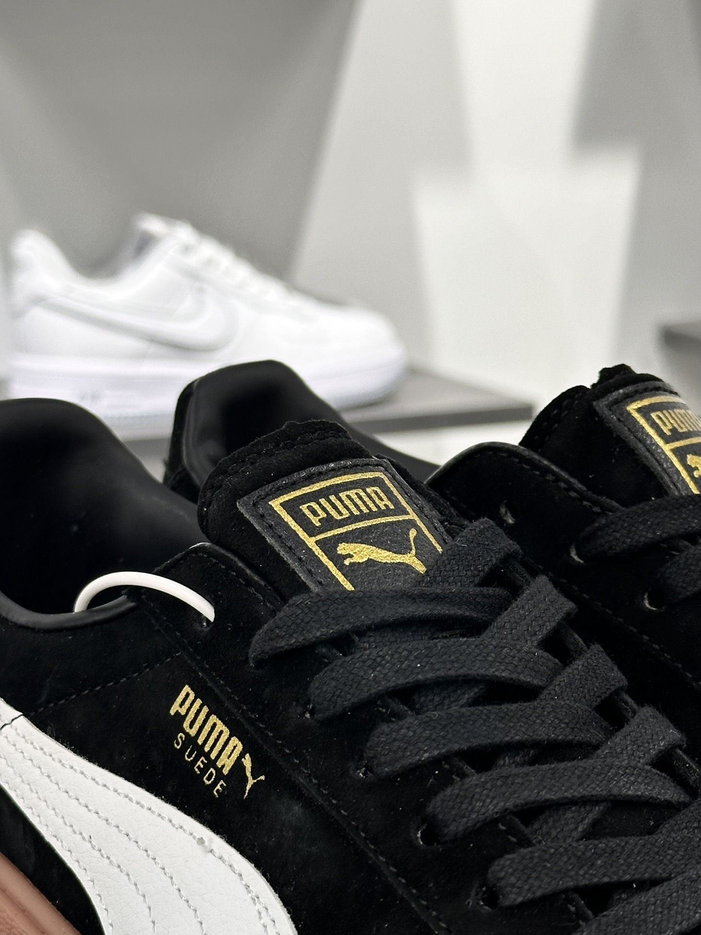 彪马PUMA Suede Platform Women's二代松糕复古休闲运动百搭显高板鞋“黑白标胶黄底金LOGO”363559-02