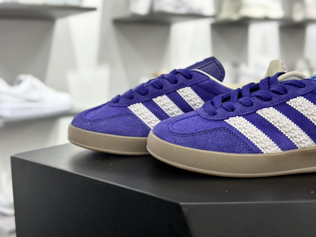 阿迪达斯Adidas Originals Handball SPZL 手球运动员板鞋“翻毛翻毛罗兰紫焦糖底”IF1806