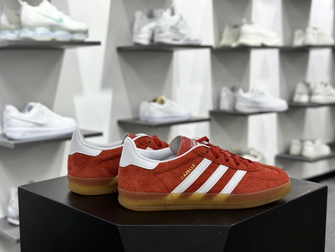 阿迪达斯Adidas Originals Handball SPZL 手球运动员系列百搭休闲运动板鞋“翻毛桔红白生胶底”IQ8718