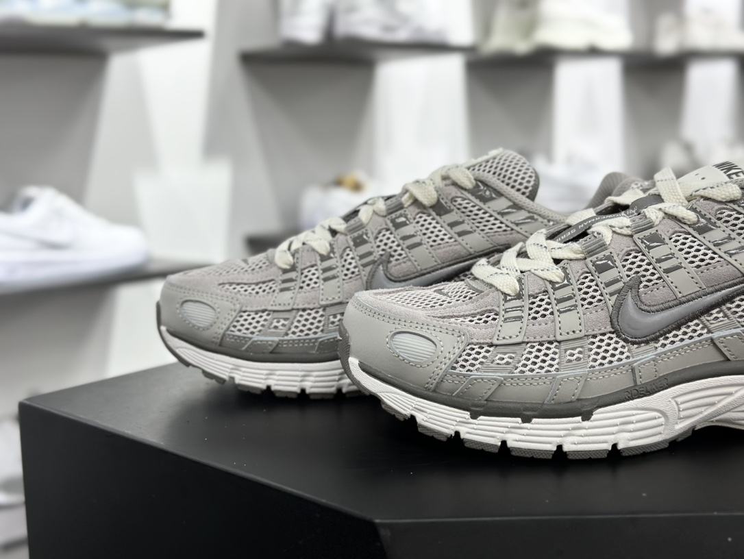 耐克Nike P-6000 Premium”Flat Pewter Light Iron ”系列低帮复古老爹风休闲运动舒适慢跑鞋 “岩石灰铁灰”FN6837-012