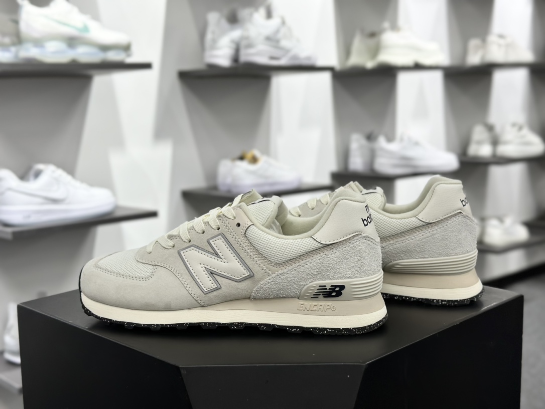 NB新百伦New Balance ML574系列低帮经典复古休闲运动慢跑鞋“麂皮米白”U574LS2