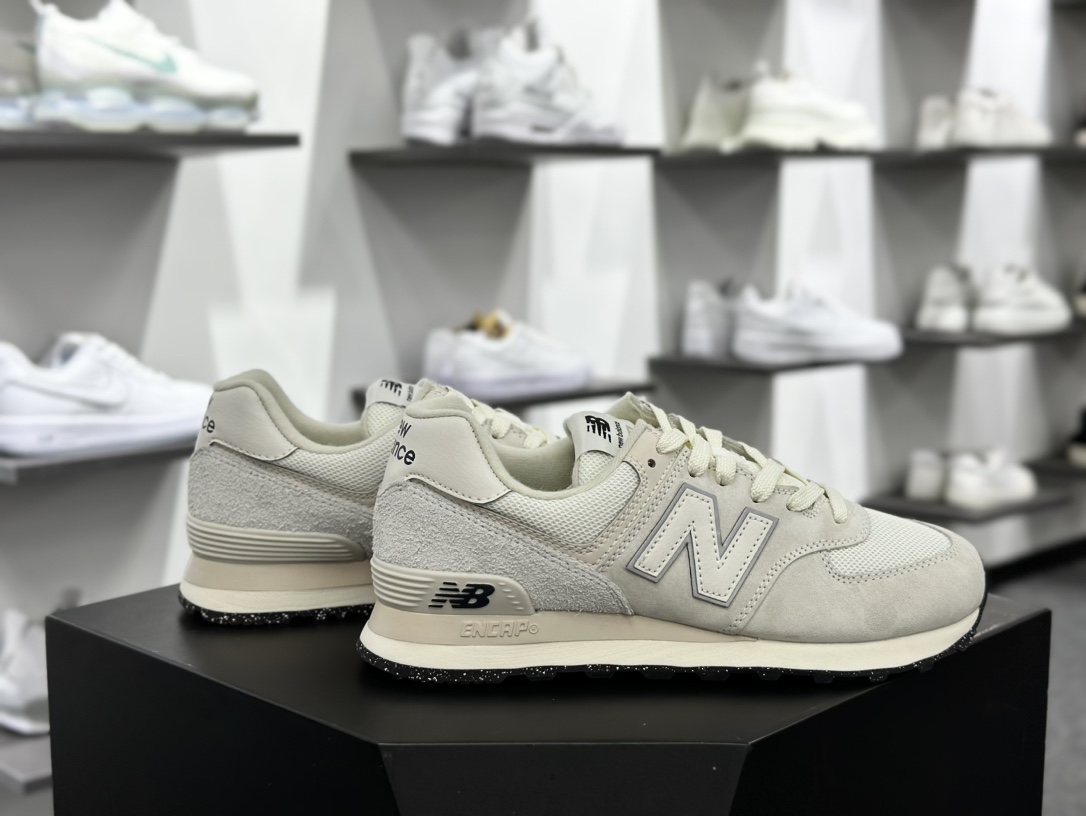 NB新百伦New Balance ML574系列低帮经典复古休闲运动慢跑鞋“麂皮米白”U574LS2