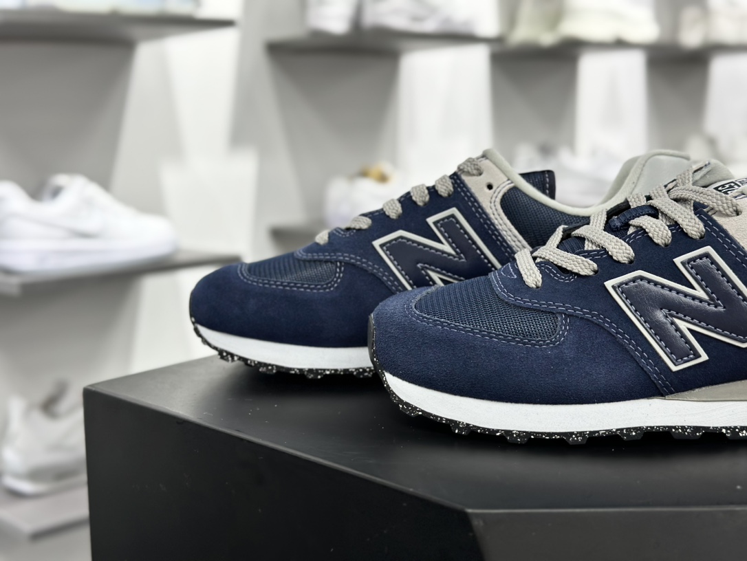 NB新百伦New Balance ML574系列低帮经典复古休闲运动慢跑鞋“翻毛海军蓝浅灰”ML574EVN