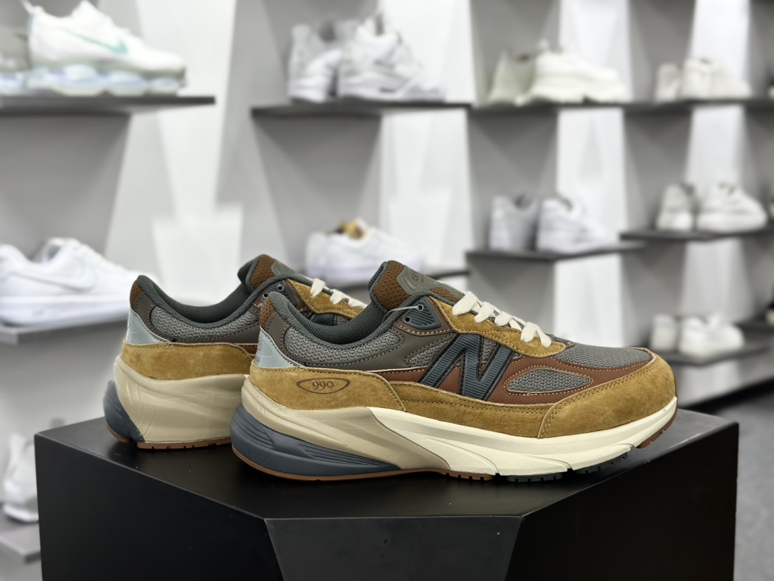 WTAPS x NB新百伦New Balance Made in USA 990v6”Moon Mist”六代系列跑步鞋“联名深棕灰”M990CH6