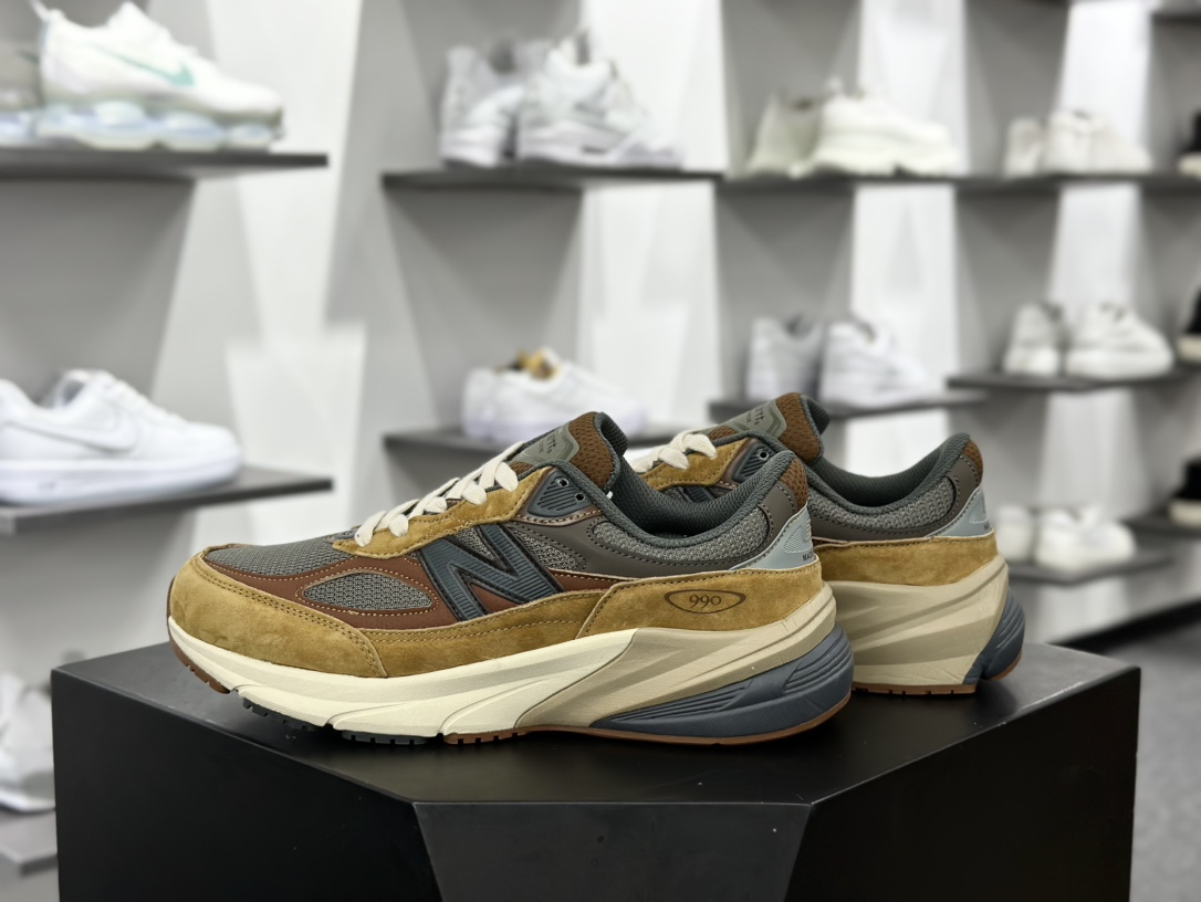 WTAPS x NB新百伦New Balance Made in USA 990v6”Moon Mist”六代系列跑步鞋“联名深棕灰”M990CH6