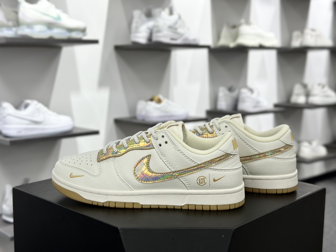 CLOT x Nike By You SB Dunk Low Retro SP扣篮系列低帮滑板板鞋“CLOT联名米白炫彩金钩子”JH8310-948