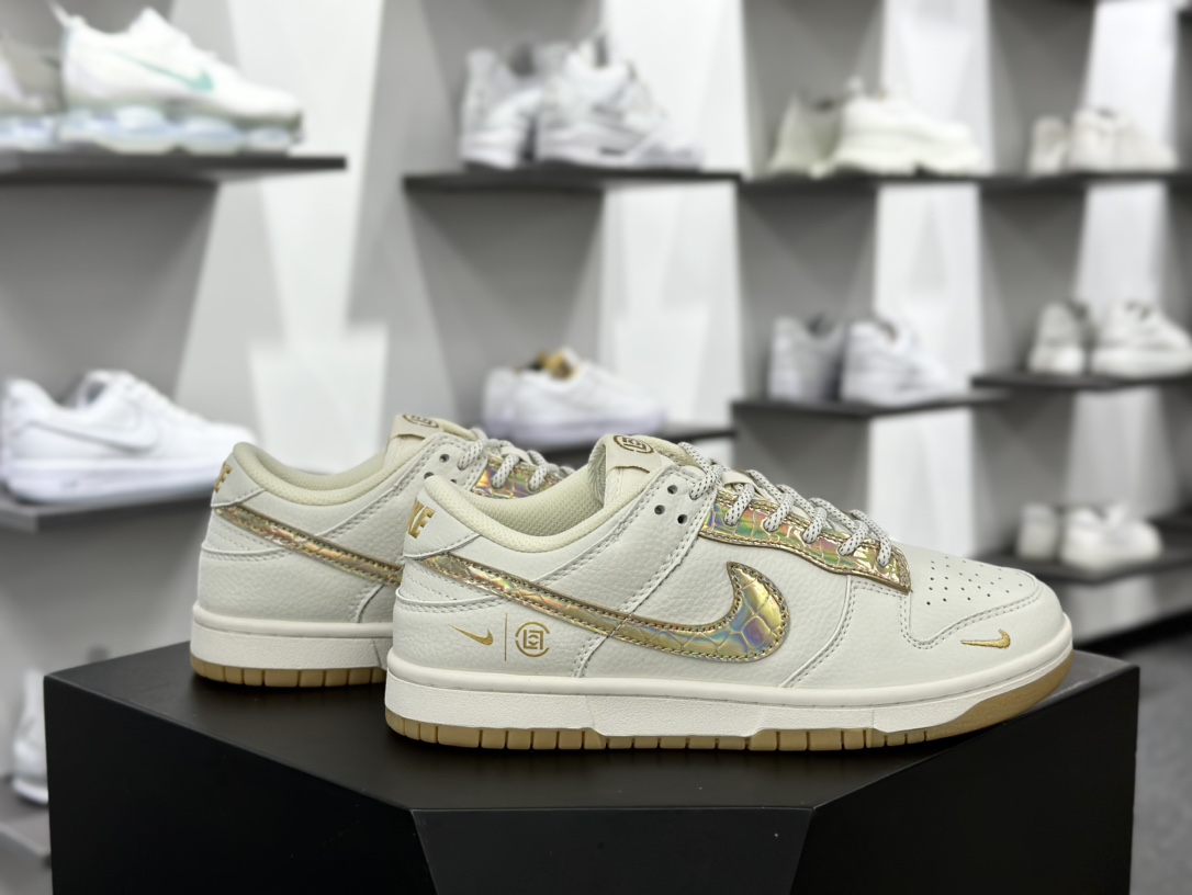 CLOT x Nike By You SB Dunk Low Retro SP扣篮系列低帮滑板板鞋“CLOT联名米白炫彩金钩子”JH8310-948