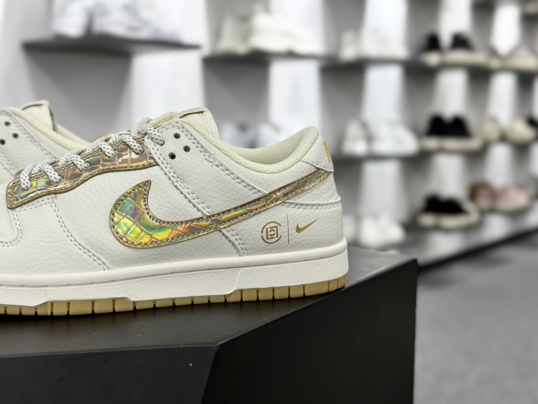 CLOT x Nike By You SB Dunk Low Retro SP扣篮系列低帮滑板板鞋“CLOT联名米白炫彩金钩子”JH8310-948