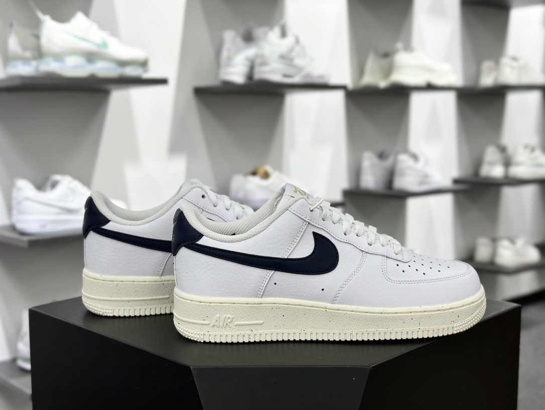 耐克Nike Air Force 1’07 Low Next Nature”Olympic”空军一号低帮板鞋“皮革白金藏蓝金牌冠军”FZ6768-100