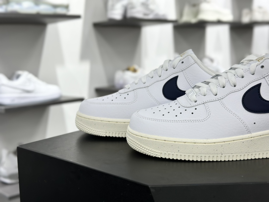 耐克Nike Air Force 1’07 Low Next Nature”Olympic”空军一号低帮板鞋“皮革白金藏蓝金牌冠军”FZ6768-100