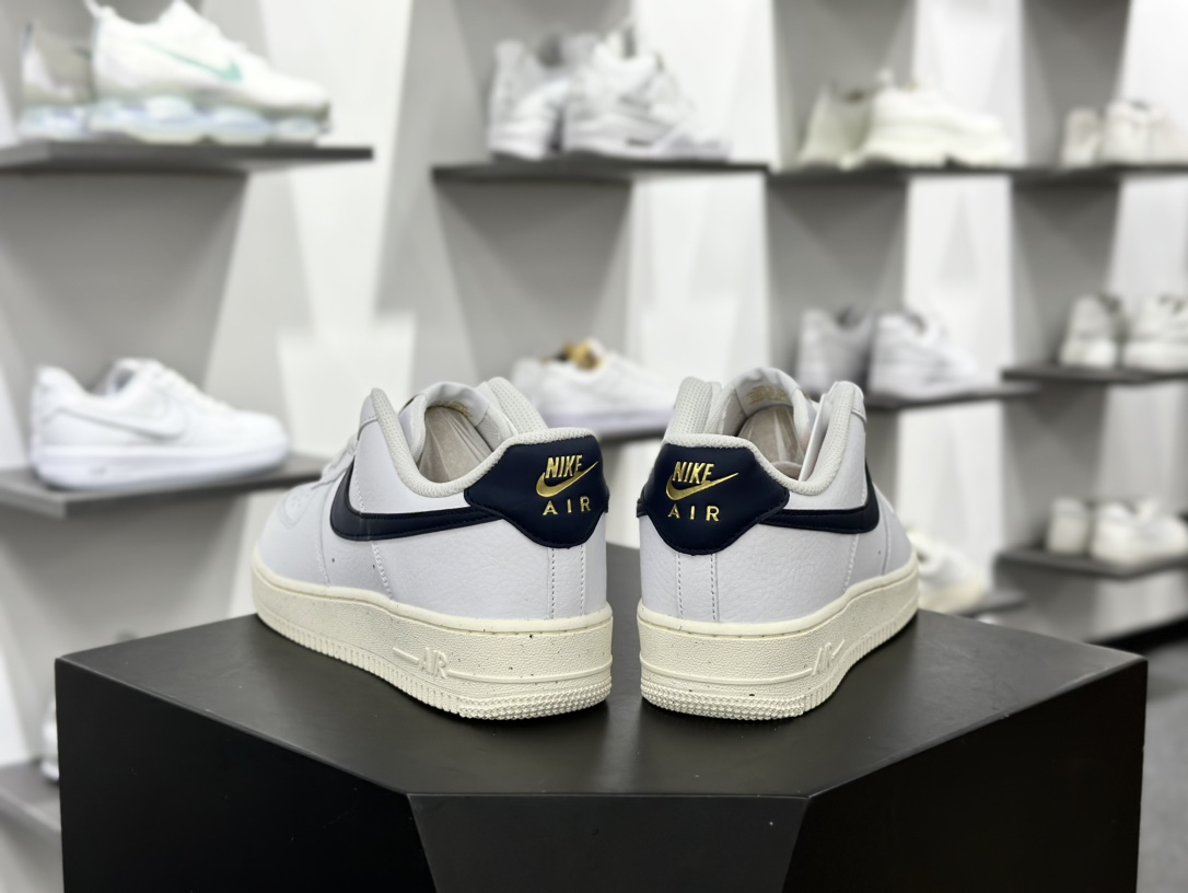 耐克Nike Air Force 1’07 Low Next Nature”Olympic”空军一号低帮板鞋“皮革白金藏蓝金牌冠军”FZ6768-100