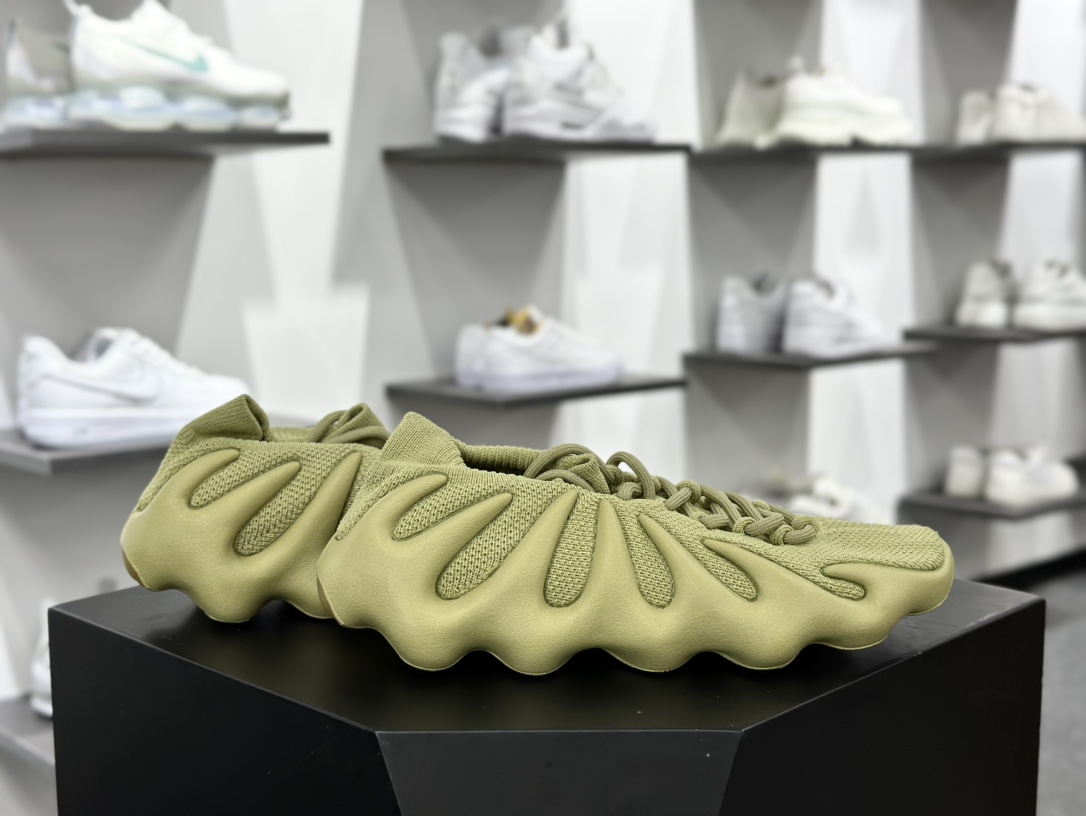 侃爷Kanye West x Adidas Yeezy 450”Stone Flax”八爪袜套式慢跑鞋“橄榄绿抹茶绿”GY4110