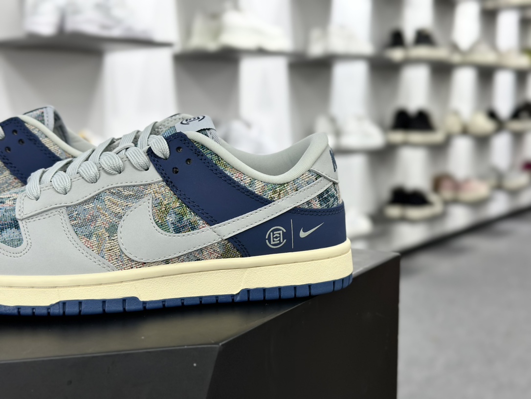 CLOT x Nike By You SB Dunk Low Retro SP扣篮系列低帮板鞋“CLOT联名灰蓝秘密森林”JH8310-950