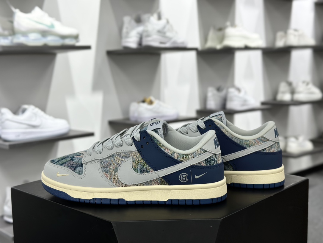 CLOT x Nike By You SB Dunk Low Retro SP扣篮系列低帮板鞋“CLOT联名灰蓝秘密森林”JH8310-950