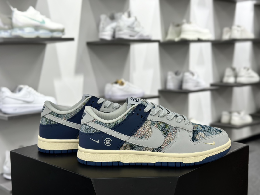 CLOT x Nike By You SB Dunk Low Retro SP扣篮系列低帮板鞋“CLOT联名灰蓝秘密森林”JH8310-950