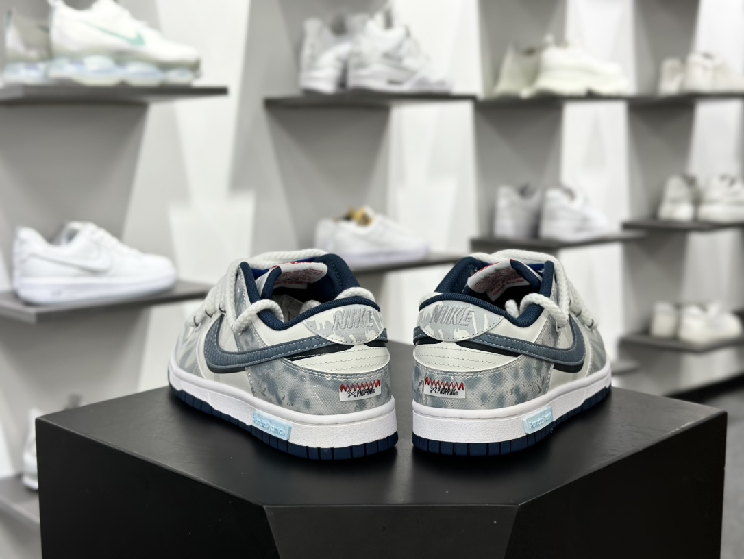 耐克Nike SB Dunk Low Lot”Silver Sea Blue Shark”扣篮系列低帮滑板板鞋“灰银蓝银海蓝鲛绑绳”DD1391-400