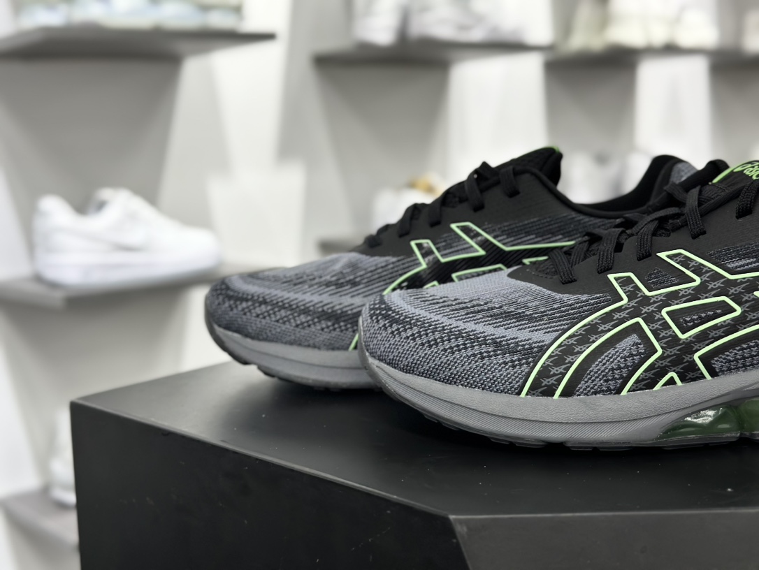 亚瑟士/ASICS Gel-Quantum 180 VII”Black/Bright Lime”量子跑步鞋“黑灰荧光绿”1201A880-001