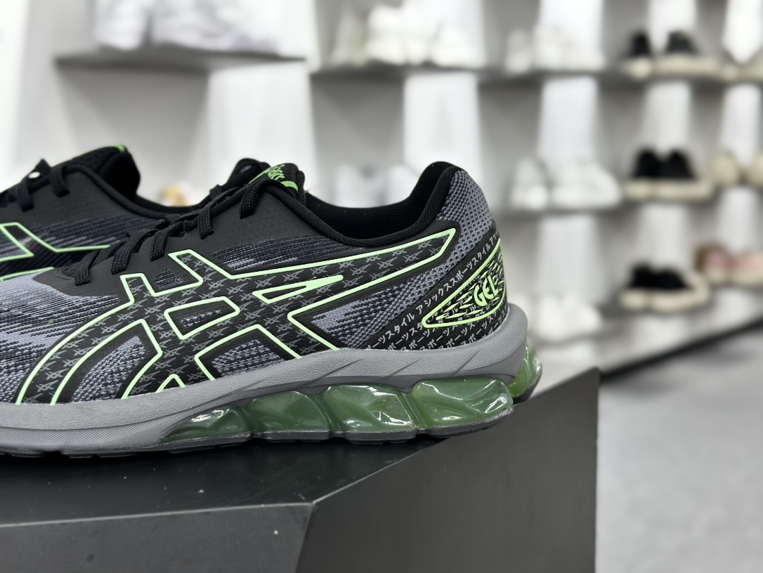 亚瑟士/ASICS Gel-Quantum 180 VII”Black/Bright Lime”量子跑步鞋“黑灰荧光绿”1201A880-001