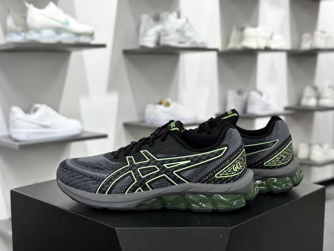 亚瑟士/ASICS Gel-Quantum 180 VII”Black/Bright Lime”量子跑步鞋“黑灰荧光绿”1201A880-001