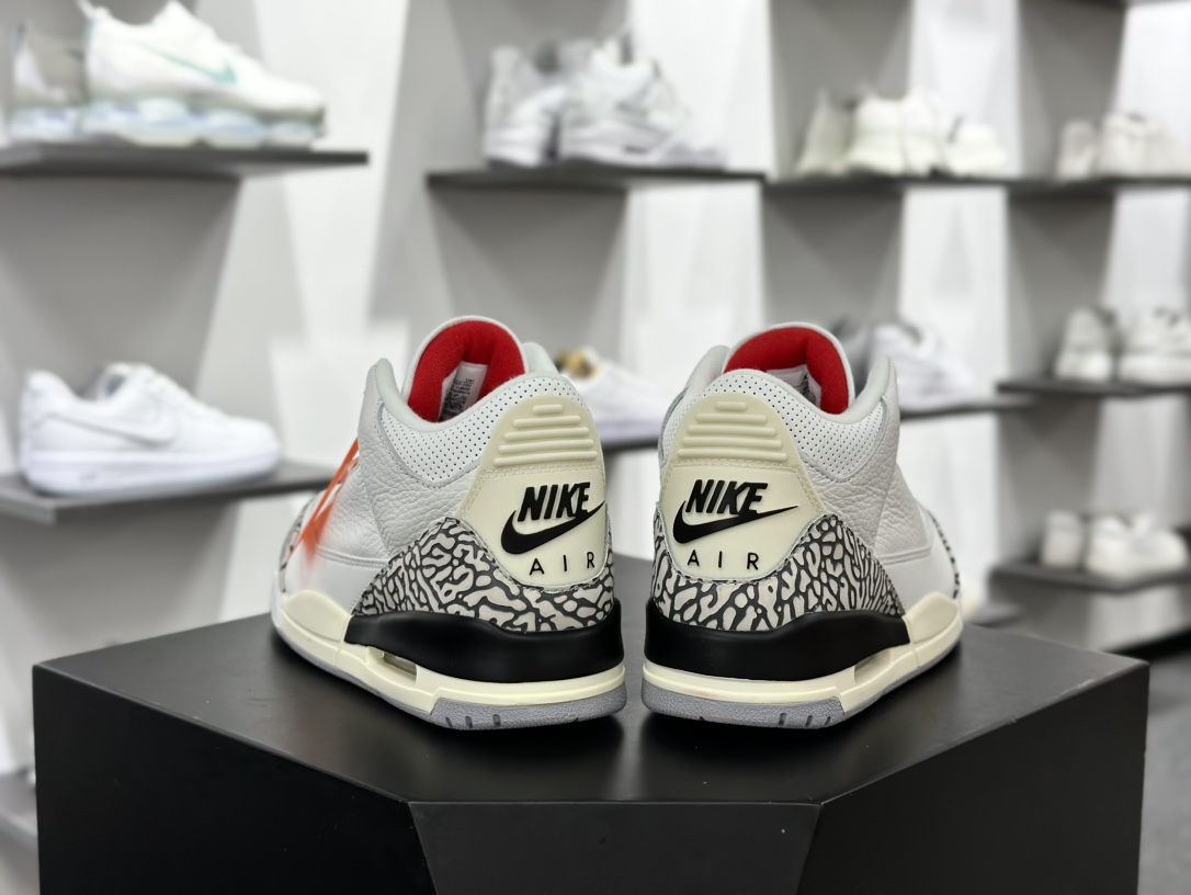 耐克Nike Air Jordan 3 Retro”White Cement Reimagined”迈克尔·乔丹AJ3代中帮篮球鞋“白水泥爆裂纹氧化黄”DN3707-100