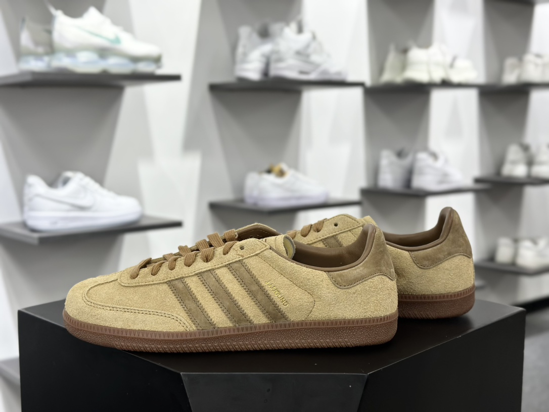 JJJJound x Adidas Originals Samba Classic”Studded Pack Mesa”桑巴舞板鞋“联名麦黄深棕”ID8709