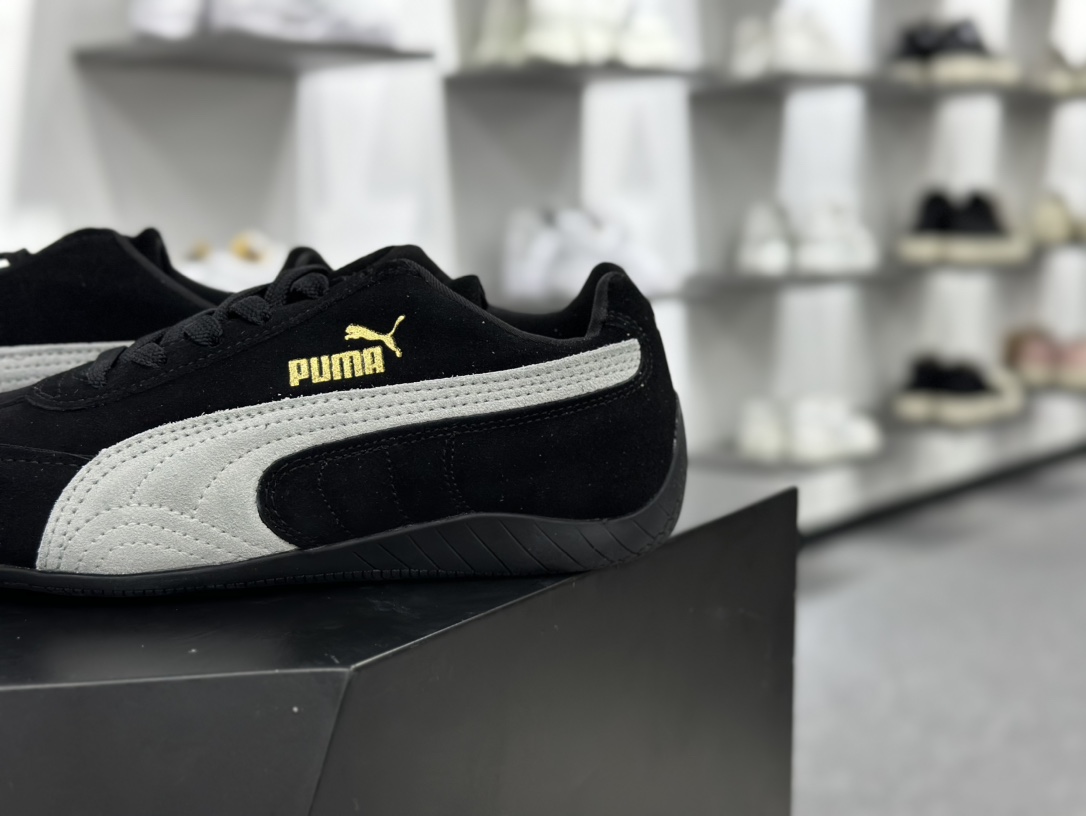 彪马Puma Speedcat OG”White Red”极速赛车系列低帮德训风拼接赛车鞋“翻毛黑米白金LOGO” 398846-01