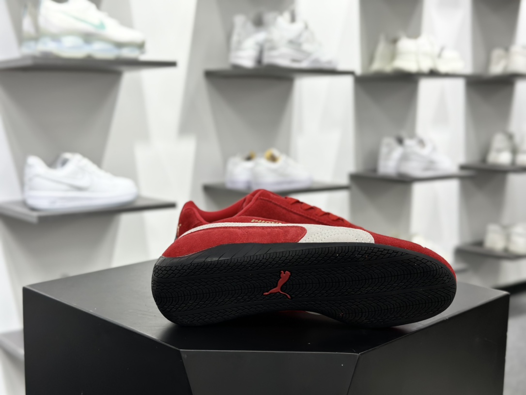 彪马Puma Speedcat OG”White Red”极速赛车系列低帮赛车鞋“翻毛桔红灰白LOGO” 398846-02