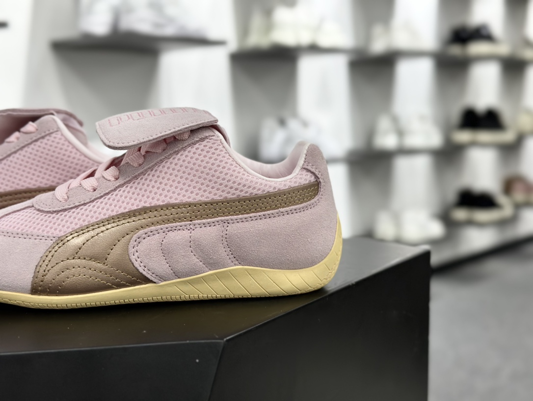 Open YY x Puma Speedca”Prairie Tan Matte Silver”极速赛车休闲运动赛车鞋“翻毛浅粉玫瑰金”397397-03