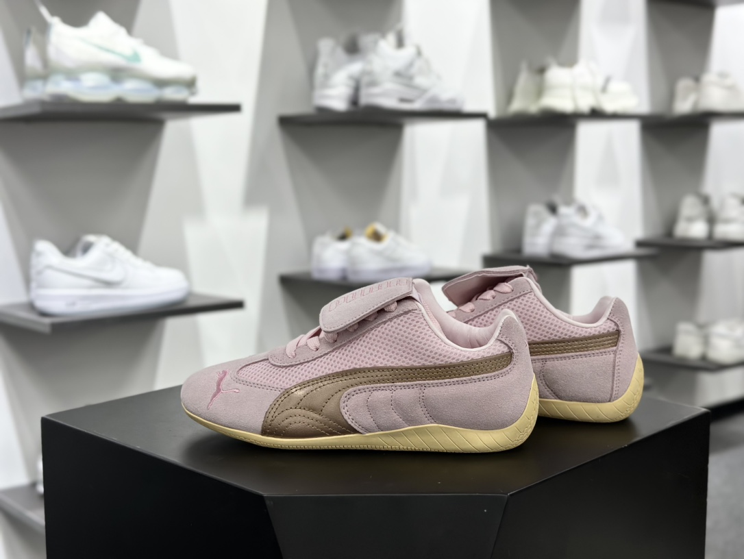 Open YY x Puma Speedca”Prairie Tan Matte Silver”极速赛车休闲运动赛车鞋“翻毛浅粉玫瑰金”397397-03