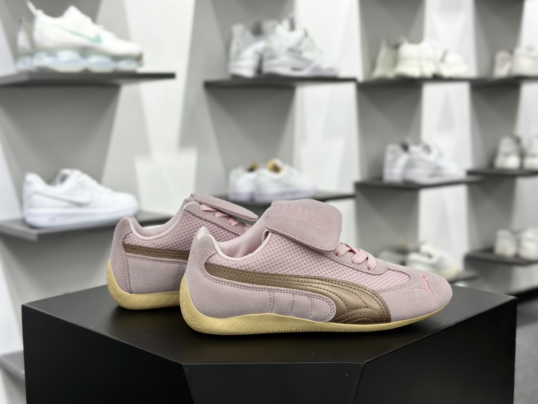 Open YY x Puma Speedca”Prairie Tan Matte Silver”极速赛车休闲运动赛车鞋“翻毛浅粉玫瑰金”397397-03