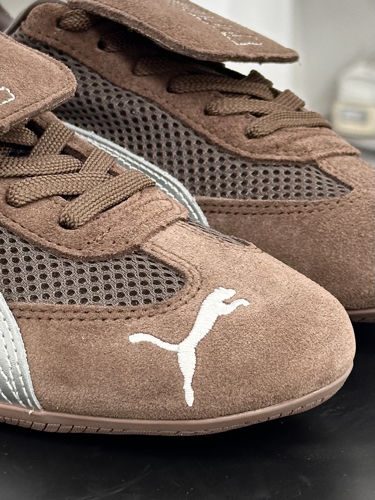 Open YY x Puma Speedca”Prairie Tan Matte Silver”极速赛车鞋“翻毛可可棕银”397397-04