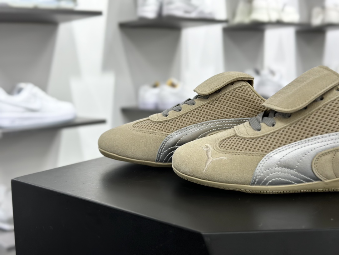 Open YY x Puma Speedca”Prairie Tan Matte Silver”极速赛车赛车鞋“翻毛沙土棕银”397397-02