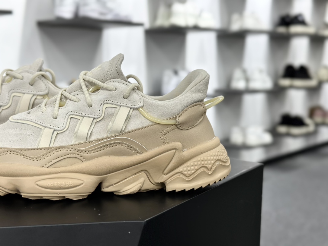 阿迪达斯Adidas Ozweego adiPRENE OZ系列缓震复古老爹休闲运动慢跑鞋“沙土黄米白”IF3336