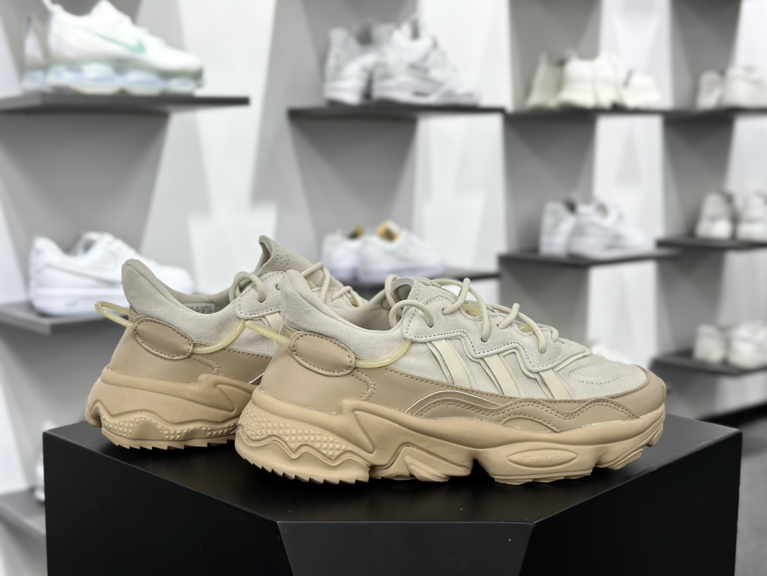 阿迪达斯Adidas Ozweego adiPRENE OZ系列缓震复古老爹休闲运动慢跑鞋“沙土黄米白”IF3336