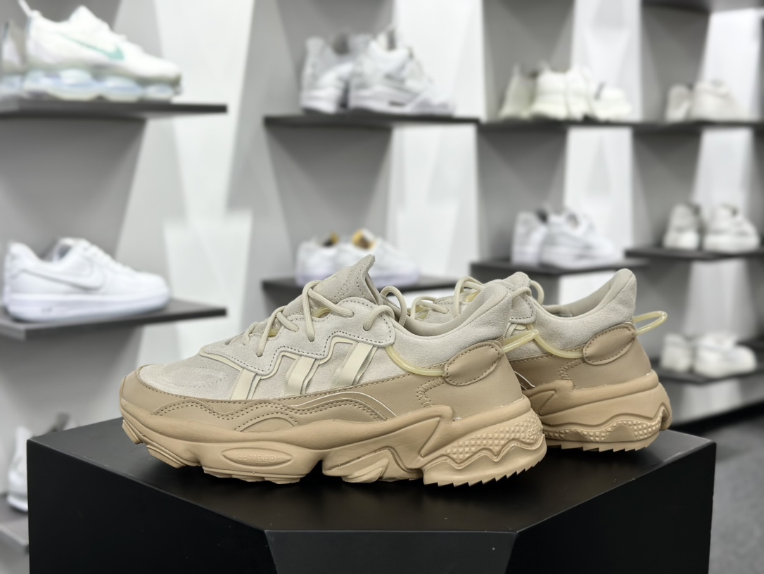 阿迪达斯Adidas Ozweego adiPRENE OZ系列缓震复古老爹休闲运动慢跑鞋“沙土黄米白”IF3336